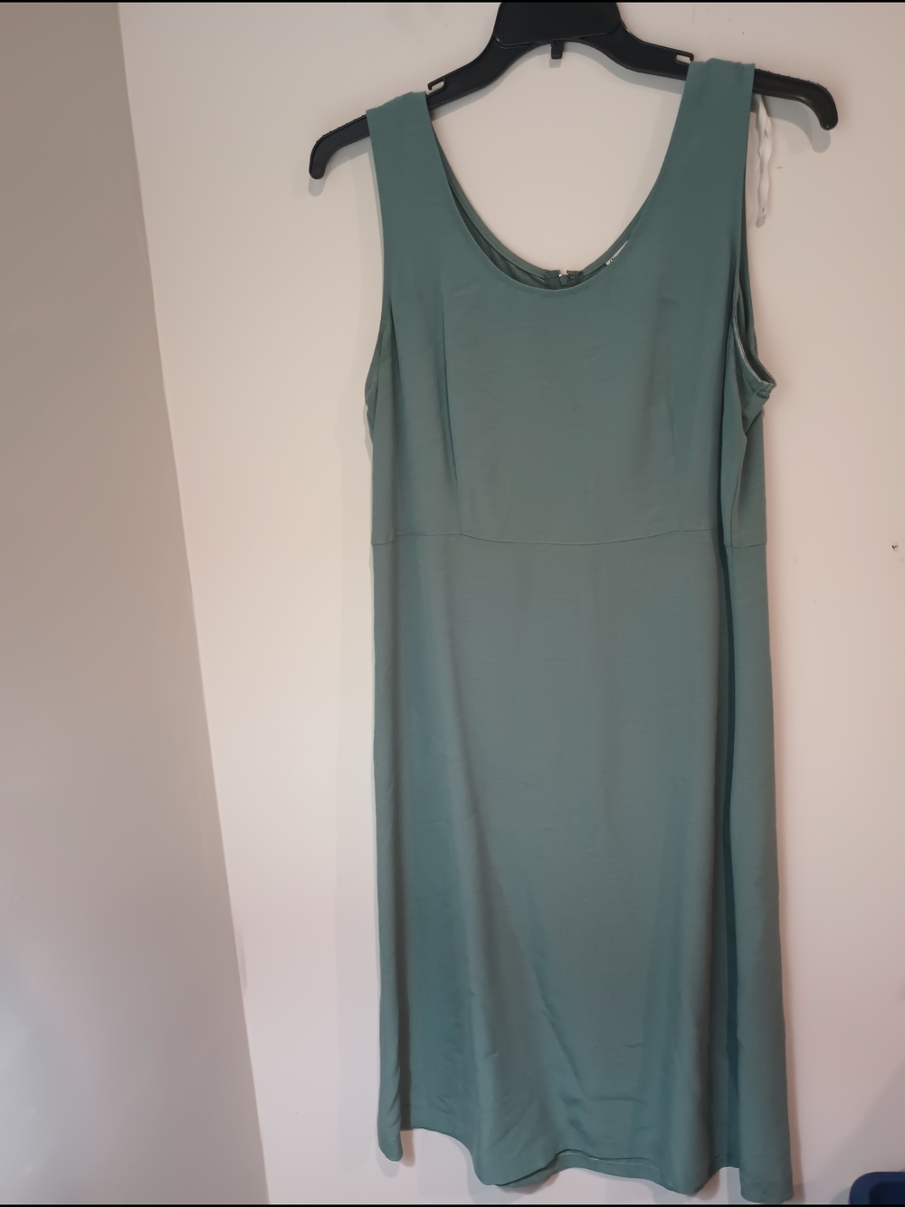 Sheri Martin NY Vintage Dress Size 16 Sage Green Textured Sleeveless Midi Zip